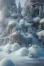 Placeholder: detailed peaceful landscape made of cake frosting, cotton candy, ice cream, strong texture, extreme detail, octane render