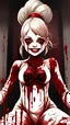 Placeholder: girl_smiling,_liquid_guts,_full_body,_creepy,_horrifying,_dreadful,_sinister,blood, guts, dark red tones,