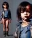 Placeholder: Rihanna toddler, full body, leather jacket, soft skin, dramatic lighting, hyper realistic