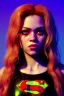 Placeholder: portrait, sweet Shakira, make-up, angry, Realistic image, retro pop, 60s, supergirl, lycra, minimal, blood, sweat, fog, goddess, Color background, photo studio, concept art, smooth, unreal engine 5, god lights, ray tracing, RTX, lumen lighting, ultra detail, volumetric lighting, 3d, finely drawn, high definition, 4k.