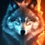 Placeholder: Wolf, blue, hyperrealism, masterpiece, expert, 8K, sharp focus, cinematic lighting, water, red, fire, blu