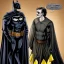 Placeholder: batman discussing with joker as an ancient Greek philosopher's costume