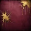 Placeholder: Hyper Realistic golden grungy scratches on maroon & black rustic background with vignette effect