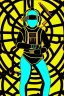 Placeholder: Bronze color, Yellow, Black Cyan photograph Cyber-punk, full-mask, AKG-style big headphones, golden rings & disc, fencing mask. Archer. Asa Akira, lightly armored, electronic circuits. Guns, 3D-Escher tiling, background. Thick tights, thick calves, bend fell, wide hip, flat belly. Ancient artifact attached. Perfect body. Daft Punk, Tron Movie. Matrix movie clothes, Silver leather area, tippet, latex. Wicked sneakers. 1990's, old telephone microphone. Surreal. Minimal fashion Future