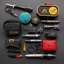 Placeholder: Star Trek Worf Klingon EDC kit, photo from above