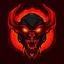 Placeholder: NFL team logo of the Balrogs from Morgoth, Red, Orange and Black vector logo with a balrog's face spitting fire