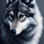 Placeholder: black wolf, black, masterpiece, expert, 8K, hyperrealism, sharp focus, cinematic lighting, blue