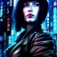 Placeholder: fullbody portrait in oil on canvas ,beautiful female robot, ominous, intense stare, sad eyes, post-apocalyptic in a cyberpunk city, ghost in the shell, Akira, BladeRunner movie poster, masterpiece, realistic, intricate detail, sci-fi fantasy style, volumetric lighting, particles, highly detailed ,cinamatic , deep colours,8k, by Caravaggio