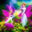 Placeholder: bright fairy, beautiful portrait, flowery landscape