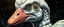 Placeholder: brilliant detailed full figure portrait disco glittery goose slug alien gremlin anime in the style of Escher and Giger