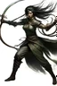 Placeholder: female Shadar-Kai wielding a Whip a whip made out of black thorns