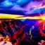 Placeholder: Grand Canyon, Arizona, high resolution, realistic, beautiful, volumetric lighting, colorful,warm colours, masterpiece, crystalline,dawn,cloudy, detailed, aerial view, 8K, intricate details, cyberpunk, cosmic