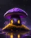 Placeholder: A solitary floating mushroom house on a clear night. silver and yellow and purple, Dark cosmic interstellar. Detailed Matte Painting, deep color, fantastical, intricate detail, splash screen, hyperdetailed, insane depth, concept art, 8k resolution, trending on Artstation, Unreal Engine 5, color depth, backlit, splash art, dramatic, High Quality Whimsical Fun Imaginative Bubbly, perfect composition