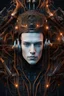 Placeholder: complex 3d render ultra detailed of a handsome porcelain profile young man android face, cyborg, robotic parts, 150 mm, beautiful studio soft light, rim light, vibrant details, luxurious cyberpunk, lace, hyperrealistic, anatomical, facial muscles, cable electric wires, microchip, elegant, beautiful background, octane render, H. R. Giger style, 8k, best quality, masterpiece, illustration, an extremely delicate and beautiful, extremely detailed ,CG ,unity ,wallpaper, (realistic, photo-realistic:1.