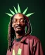 Placeholder: Snoop Dogg, smoke weed, dollars, weed background, hyper realistic