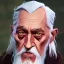 Placeholder: Portrait of a 90 year old warlock like Albus Dumbledore, Gandalf, Merlin, Sherlock Holmes and Mary Poppins