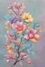 Placeholder: floral branch with pink, purple, yellow,red, turquoise pastel colours