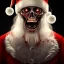 Placeholder: Dark, horror, blood, guts, detail, Santa, zombie, close up head