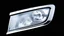 Placeholder: vehicle headlight(with chrome trim) on black background, add details and inner glow