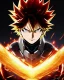 Placeholder: Detailed anime portrait of bakugo from my hero academia, gold hair and golden eyes, black suit, intricate details, full body portrait, keep head in frame, slight smile, black Japanese motif, concept art, highly detailed, digital painting, concept art, sharp focus, illustration, art by Yoji Shinkawa, WLOP and greg rutkowski and alphonse mucha and artgerm and yanjun Chen and Junji ito and Makoto Shinkai, HDR, octane render