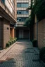 Placeholder: trotoir en bas d'un immeuble style lofi