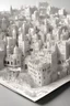 Placeholder: lisbon city view in ornate Papercraft, fairytale, children popup book, soft shadows, ambient occlusion, monochromatic