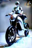 Placeholder: futuristic mechanical motorbike on white background, photorealistic, 3D, Unreal Engine, 4K