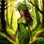 Placeholder: create an oil and watercolor full body portrait of a forest dryad enchantress fantasy art character, with highly detailed, sharply lined facial features, in the deep spring forest of Brokilon , finely inked, in rustic earth tone colors, 4k in the style of Maxfield Parrish