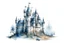 Placeholder: dark castle. White background . watercolor drawing