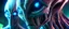 Placeholder: Close-up confrontation between an ancient alien outcast leader and a space broker, standing only a meter apart, intense eye contact, glowing crystalline rod between them, anger mixed with sadness, dramatic facial expressions, shallow depth of field, cinematic lighting, stylized 3D anime, airbrush painting, crisp outlines