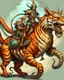 Placeholder: A combination of a dragon and a tiger and a commander riding on it