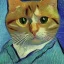 Placeholder: Portrait of a cat by Van Gogh