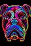 Placeholder: full picture of neon bulldog heads line