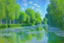 Placeholder: City near trees, Photography, hyperrealism, hd, claude monet impressionism painting