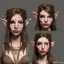 Placeholder: dungeons and dragons female elf druid, brown hair, brown eyes, pale skin, full body, realistic face