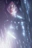 Placeholder: Motoko Kusanagi, raining, nostalgic, cold, dark blue, gloomy, heavy fog, 8k photorealistic, cinematic lighting, high details, dramatic, atmosphereric