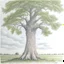 Placeholder: tree, colored pencil drawing, realistic, serene, landscape, detailed