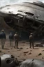 Placeholder: Hieronymus Bosch style nightmare huge ufo spaceship hovering above a car