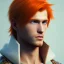 Placeholder: Orange hair guy, paladin, hd, photorealistic, anime