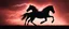 Placeholder: full silhouette of a horse rearing up(on left side, outlined by lighting), red sky, lightning bolts(wide from top right to bottom left), speed force