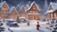 Placeholder: Magic Christmas atmosphere: sweet night in the snowy town of Santa Claus