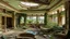 Placeholder: An abandoned luxury hotel, with cluttered rooms and empty pools, as nature begins to invade the luxurious interiors