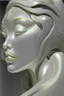 Placeholder: woman face, half view, greyish colors, by artist "gilded melted bubblewarp";by artist "erte";by artist "michelangelo da vinci";by artist "lalique";by artist "hector guimard" ;character design by artist "emshwiller sol";by artist "fan ho"