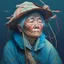 Placeholder: dream portrait of old female fisherman by james jean