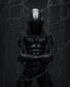 Placeholder: Dark fantasy scifi cage alien with chain body holding long chains