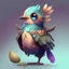 Placeholder: cute character design of a fantasy bird