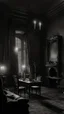 Placeholder: Generate an image of the interior of a haunted castle with dilapidated furniture and dim candlelight, capturing the haunting ambiance of 'Diabel' (1972). Include subtle ghostly apparitions or spectral figures