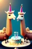 Placeholder: Two lamas are having a birthday cake