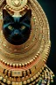 Placeholder: kente scene, Black Egyptian Cat, jewelry, thread, embroidery, octane render, high detail, warm light