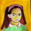 Placeholder: Retrato de un niña muy guapa de 6 años de nombre Dalia Santiago Arnau de estilo Vincent van Gogh